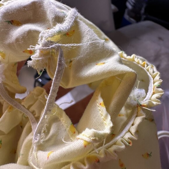 Cabbage Patch Kids Preemie Doll Coleco Yellow Tulips Bonnet Dress Bloomers READ - Picture 15 of 16